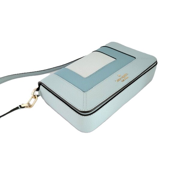 Kate Spade KK149 Lena Pieced Colorblock Small Flap Crossbody Handbag Blue Multi - Picture 6 of 7